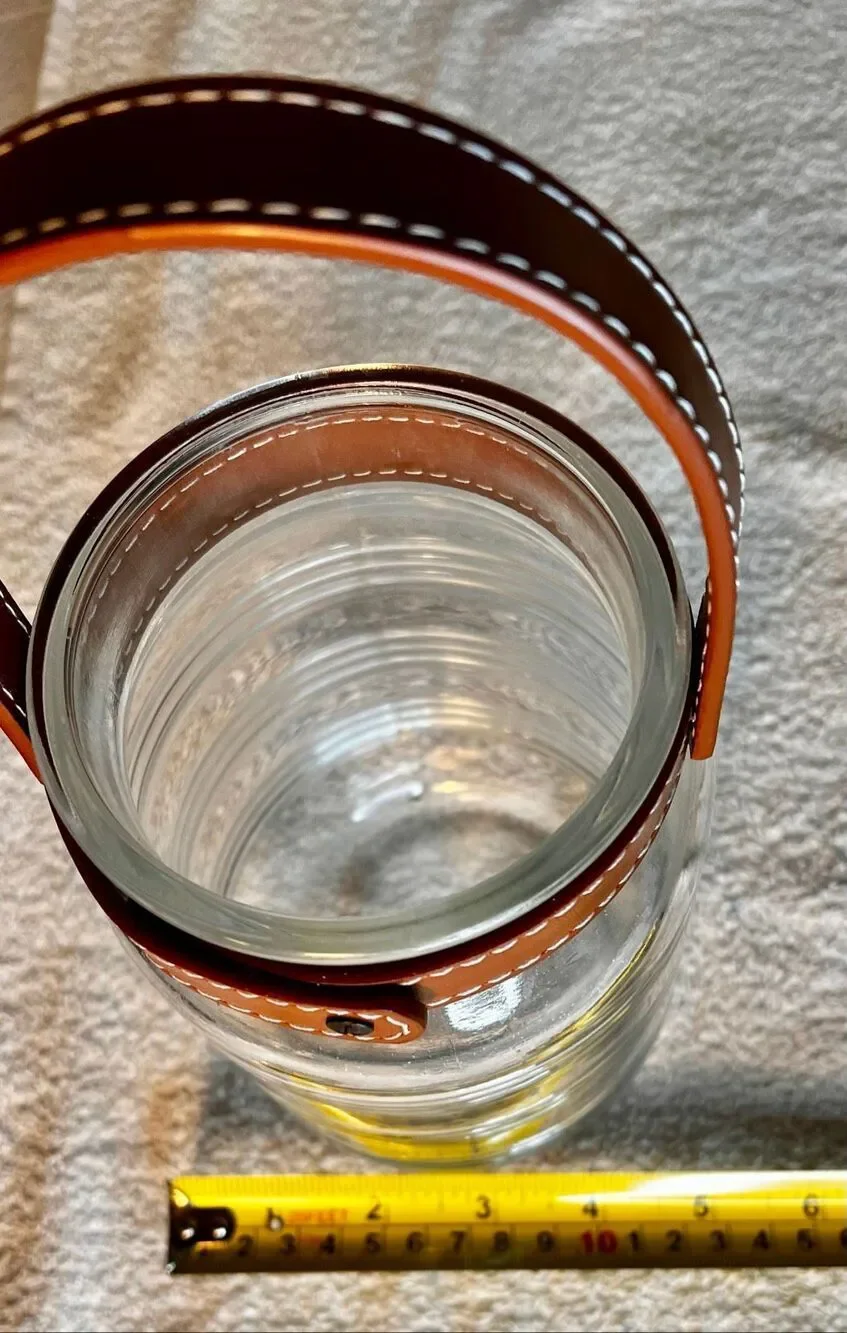 Large Tealight Glass Jar Lantern w/ Leather Handle